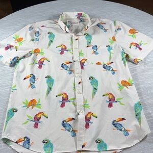 Chubbies The Dude Where's Macaw Men's Polo Shirt Suze Large Performance